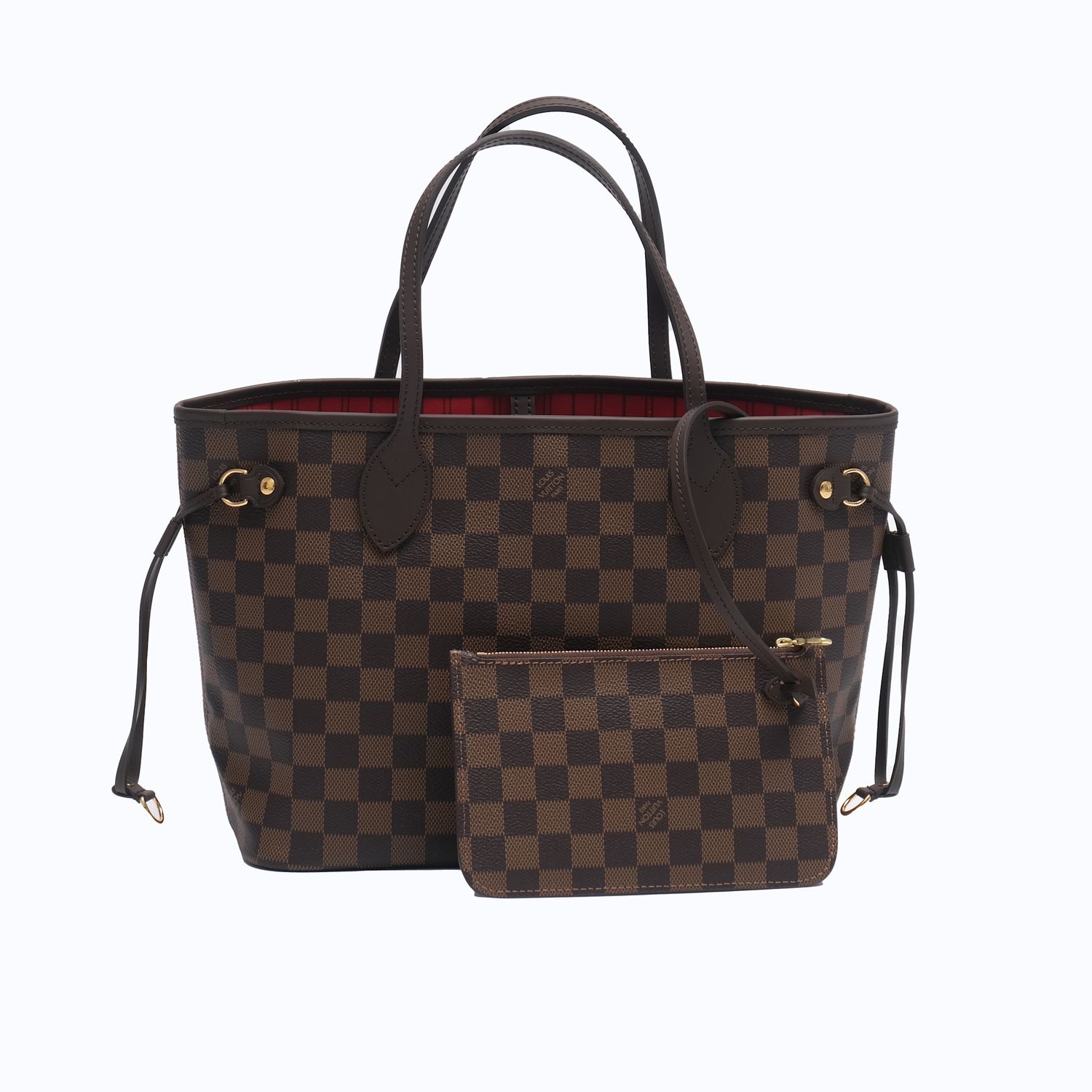 LOUIS VUITTON NEVERFULL PM TOTE BAG EBENE DAMIER CANVAS