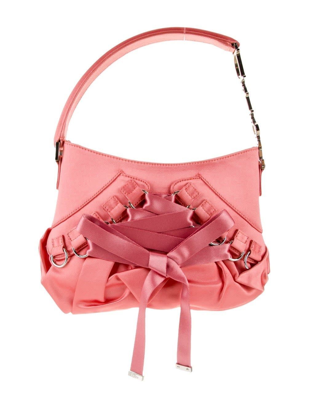 CHRISTIAN DIOR PINK SATIN BALLET EVENING BAG