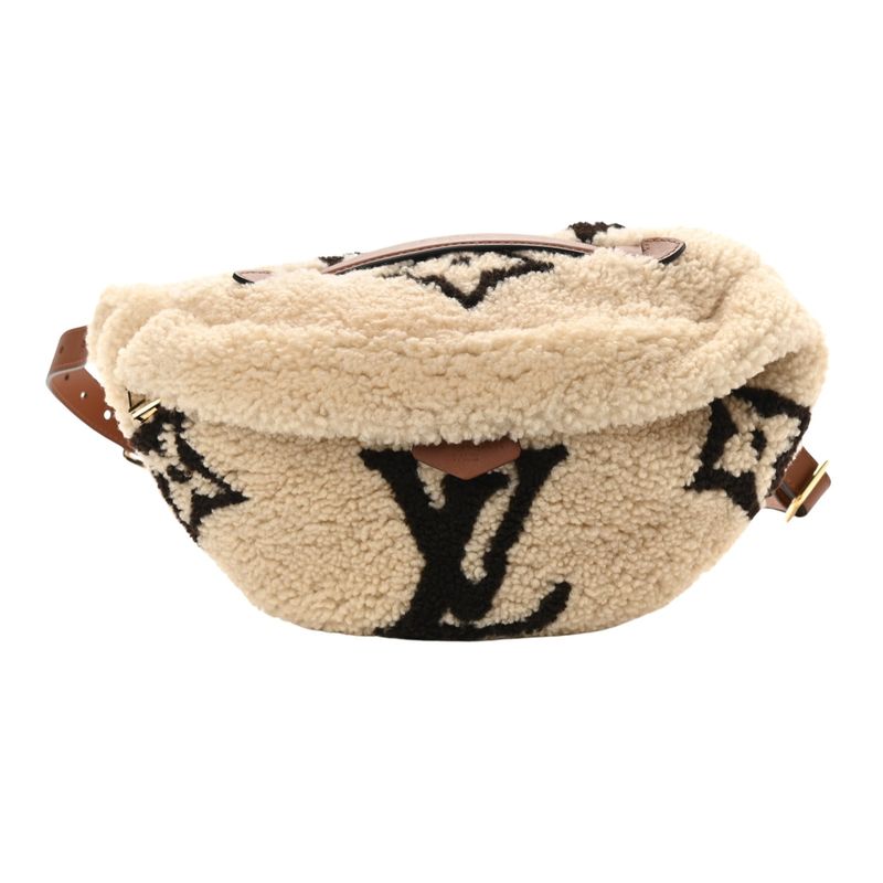 LOUIS VUITTON MONOGRAM NEUTRALS SHEARLING TEDDY BUM BAG