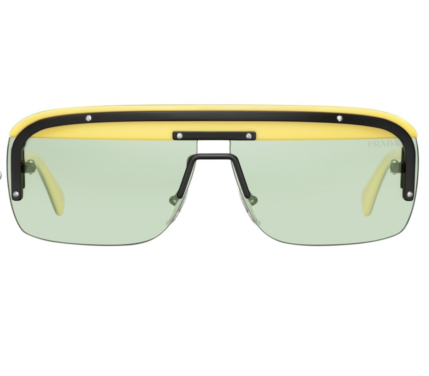 PRADA MASK SUNGLASSES LEMON/ BLACK YELLOW