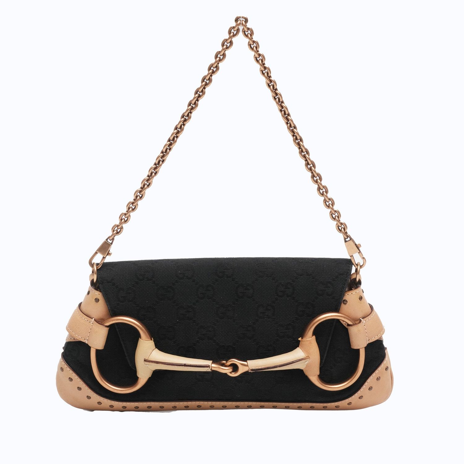 GUCCI TOM FORD STUDDED MONOGRAM CLUTCH BAG