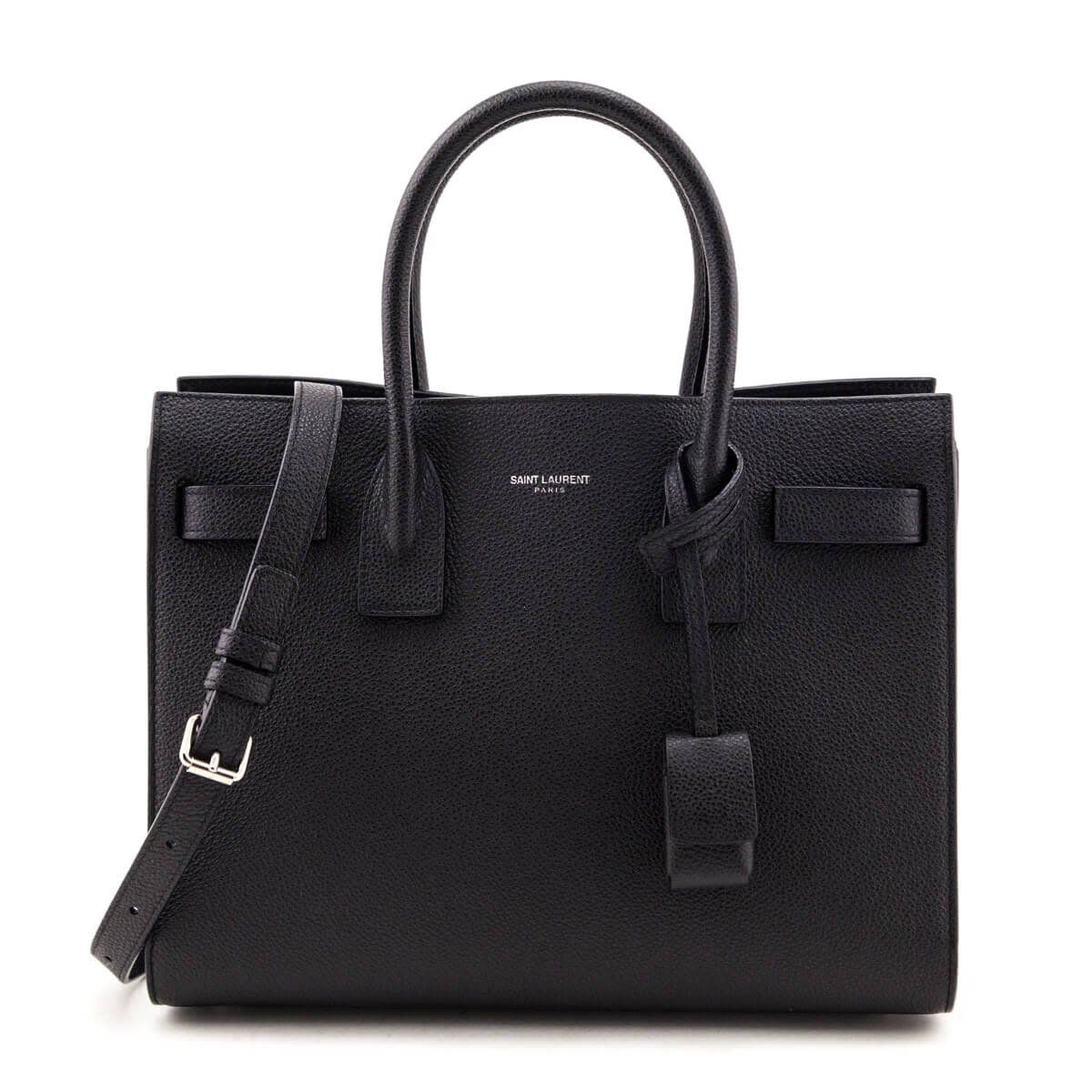 SAINT LAURENT BLACK GRAINED CALFSKIN SAC DE JOUR SMALL