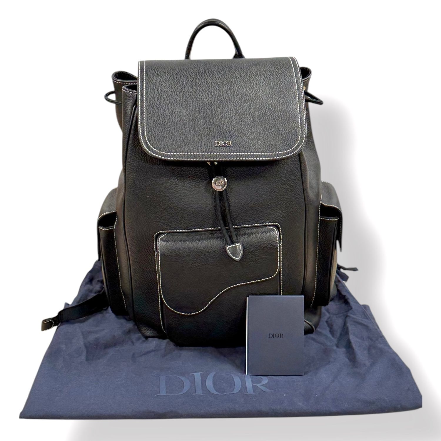 DIOR BLACK SADDLE BACKPACK (NO DISCOUNT)