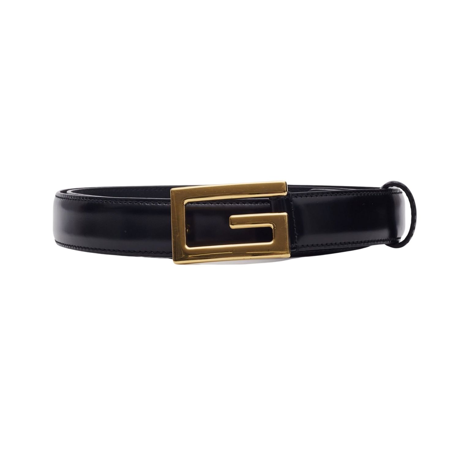 GUCCI VINTAGE TOM FORD BLACK LEATHER NARROW G BELT (103/40)