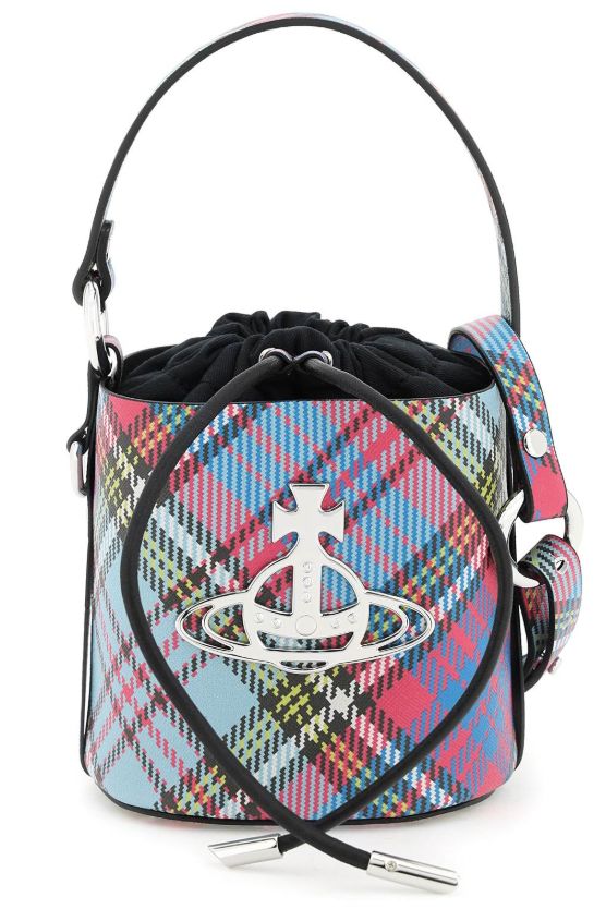 VIVIENNE WESTWOOD MACANDY TARTAN PRINT BUCKER BAG