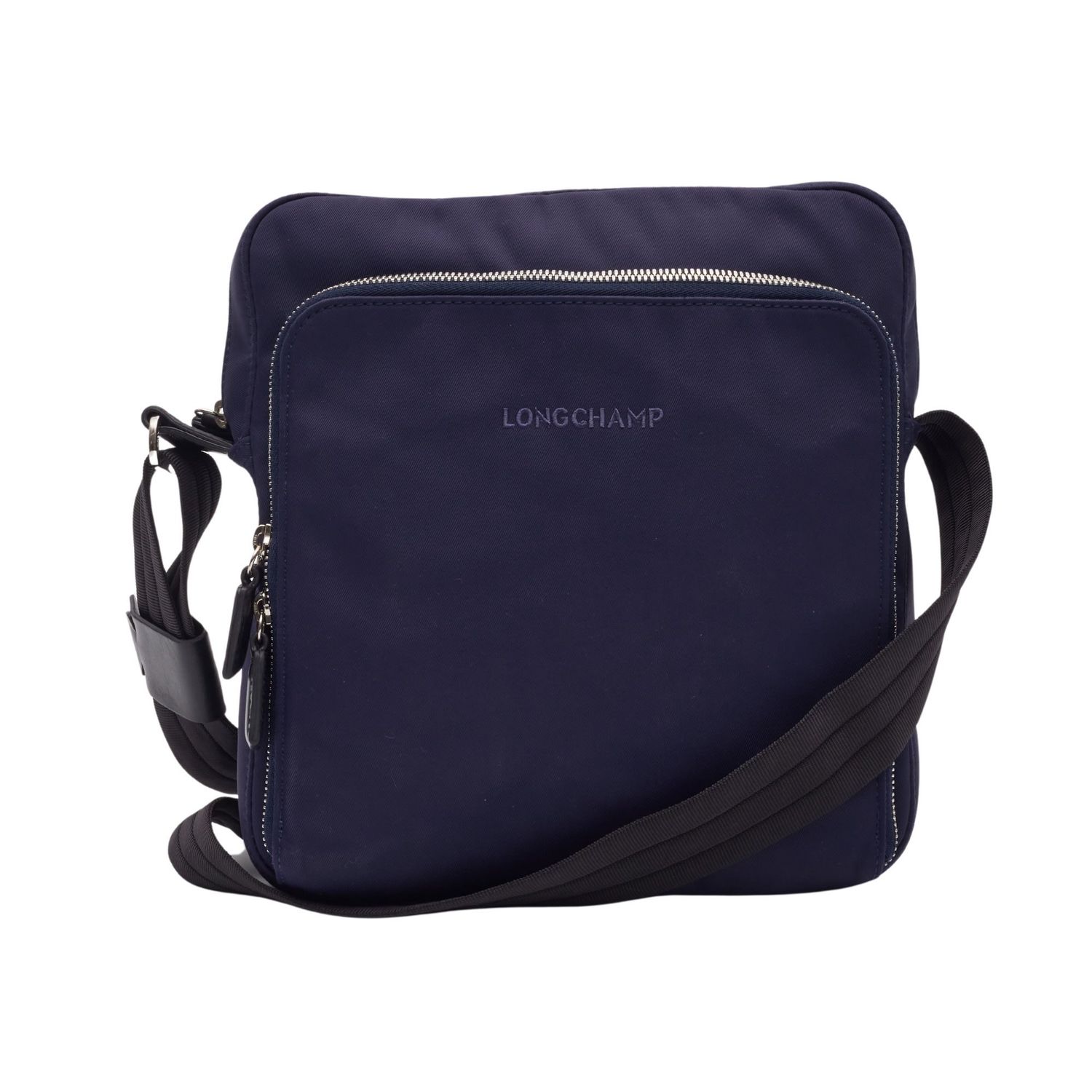 LONGCHAMP BLUE CANVAS LOGO MESSENGER BAG