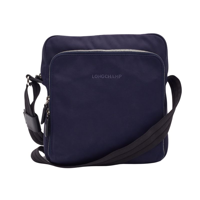 LONGCHAMP BLUE CANVAS LOGO MESSENGER BAG