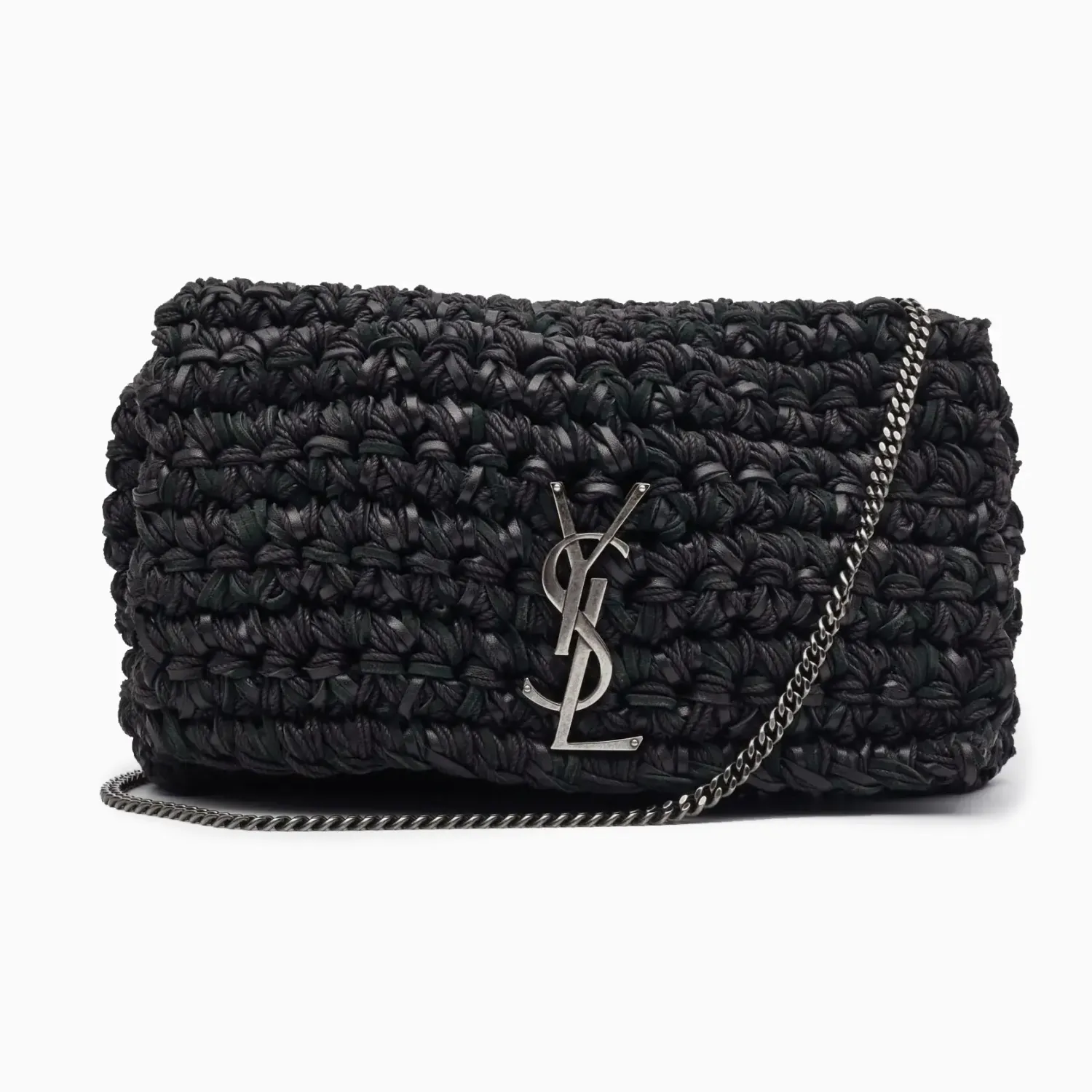 SAINT LAURENT MONOGRAM RAFFIA KATE SHOULDER BAG MEDIUM