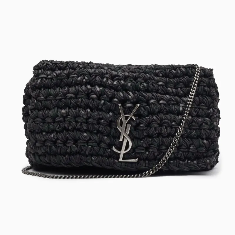 SAINT LAURENT MONOGRAM RAFFIA KATE SHOULDER BAG MEDIUM