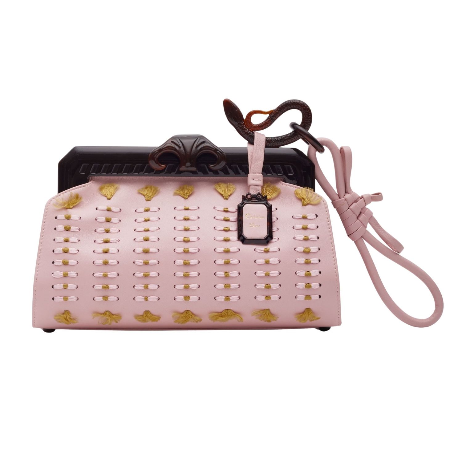 DIOR PINK SAMOURAI 1947 ARMOUR FRAME CLUTCH BAG