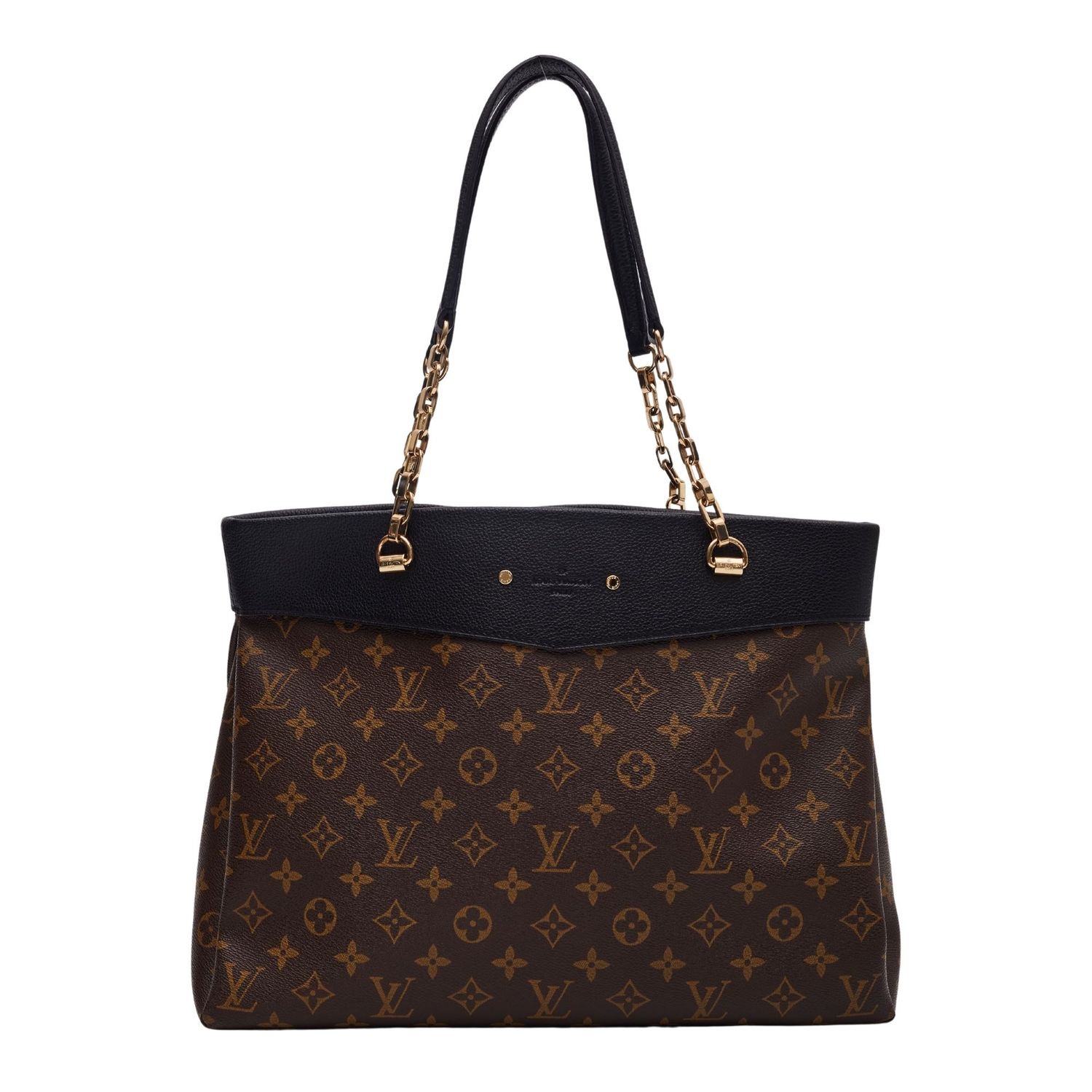 LOUIS VUITTON MONOGRAM CANVAS LEATHER PALLAS SHOPPER TOTE BAG