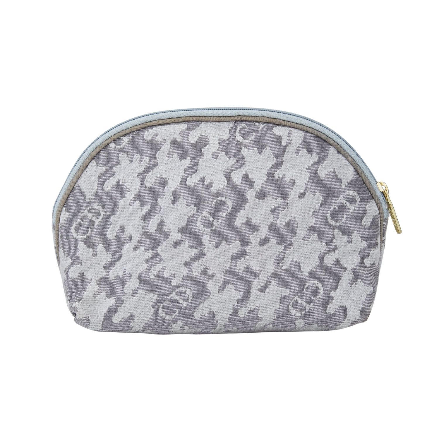 DIOR VINTAGE SILVER CANVAS LOGO CD POUCH