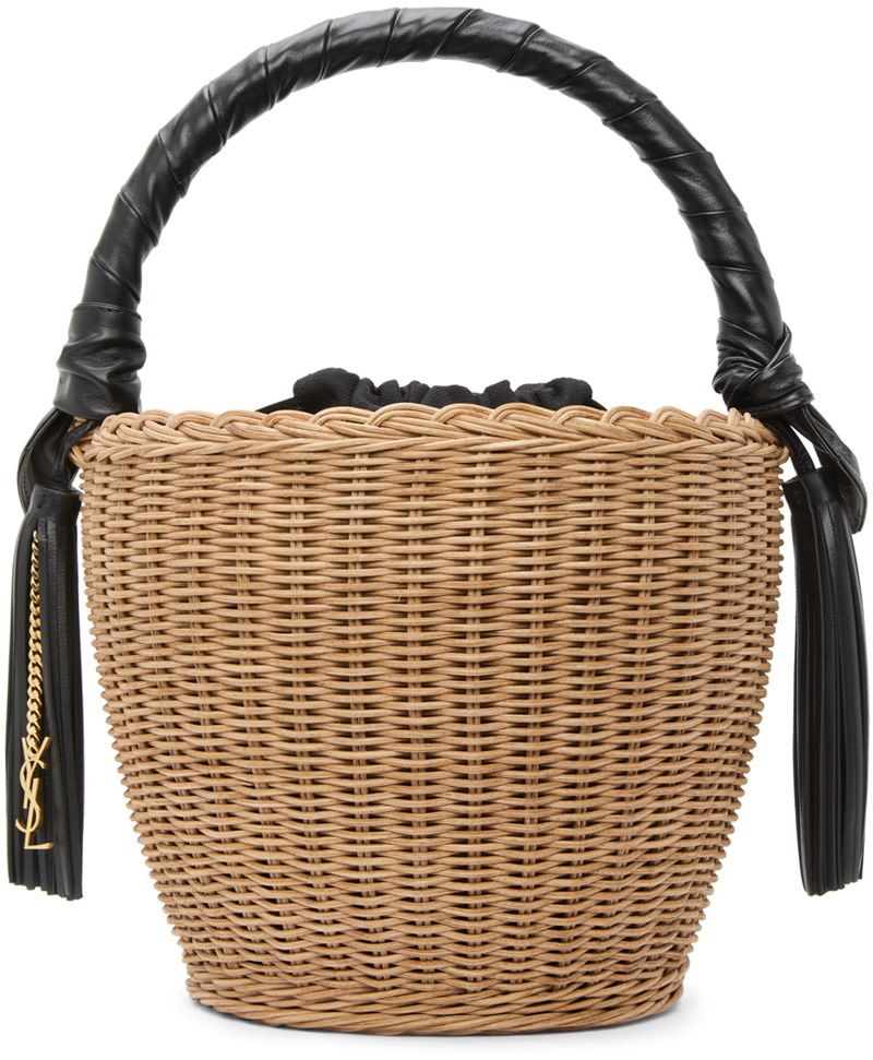 SAINT LAURENT SAC PANIER ROND WICKER BAG