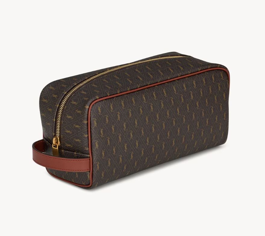 SAINT LAURENT RIVE DROITE LE MONOGRAMME VANITY CASE CHESTNUT