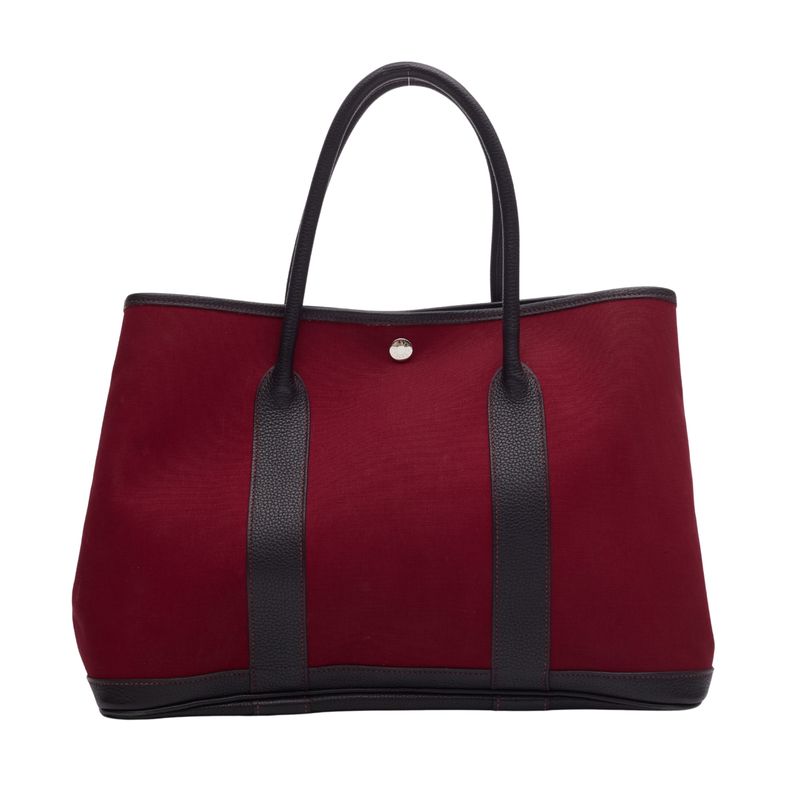 HERMES TOILE NEGONDA GARDEN PARTY 30 TPM ROUGE TOTE BAG