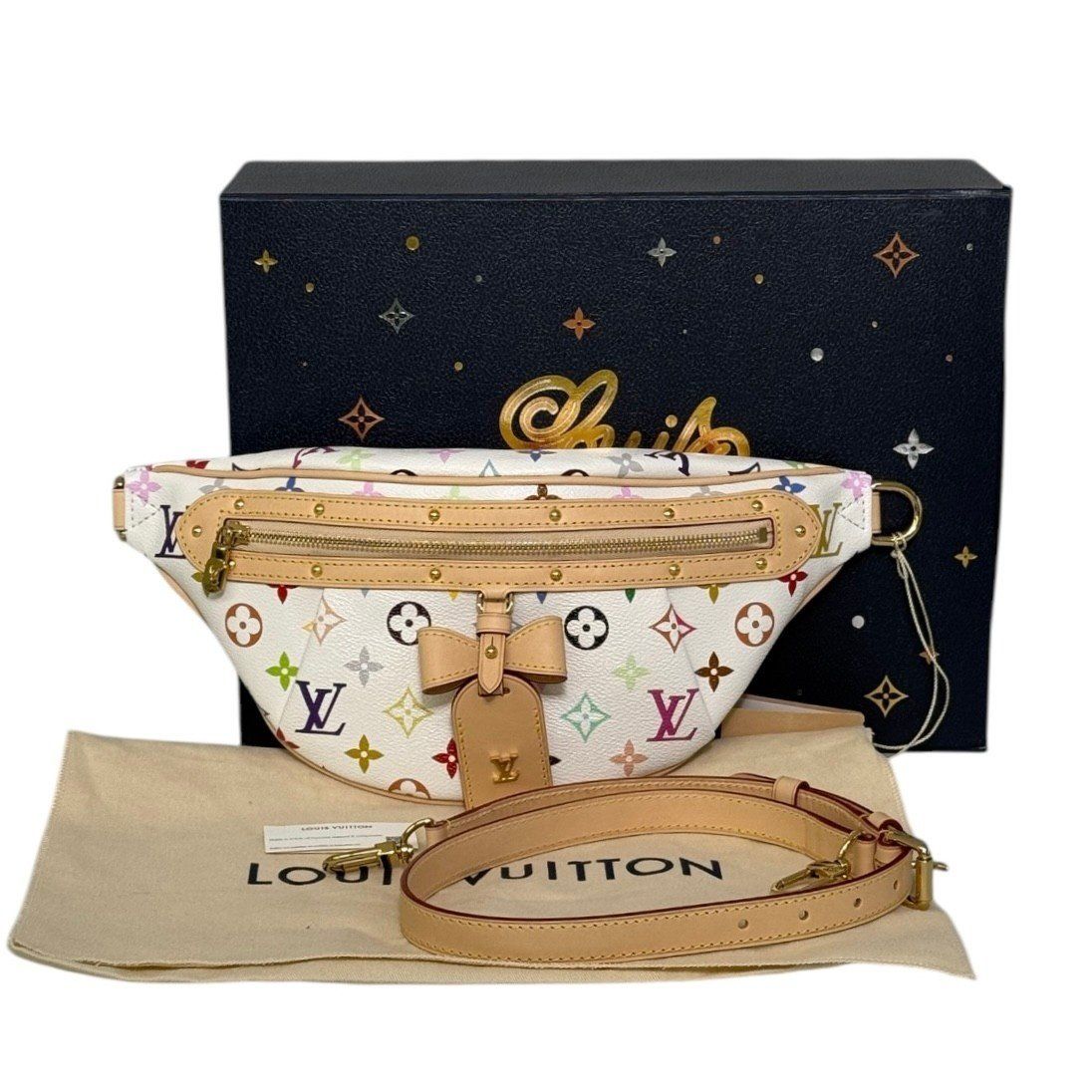 LOUIS VUITTON X TAKASHI MURAKAMI HIGH RISE WHITE M13660 BUM BAG