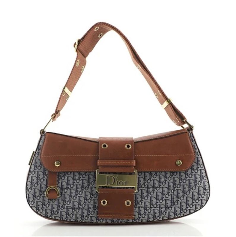 CHRISTIAN DIOR DENIM NAVY DIORISSIMO STREET CHIC COLUMBUS BAG