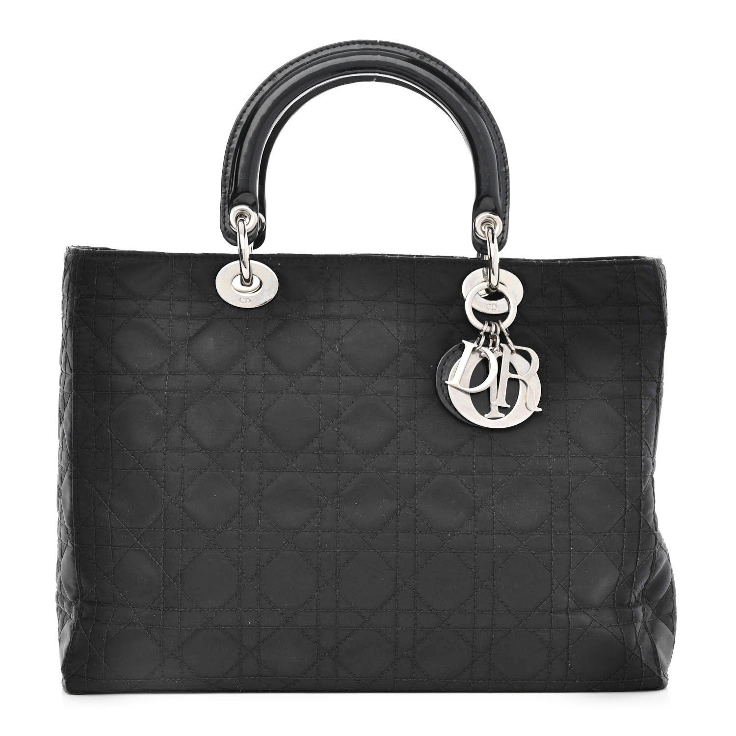 CHRISTIAN NYLON CANNAGE LADY DIOR   BLACK TOTE BAG