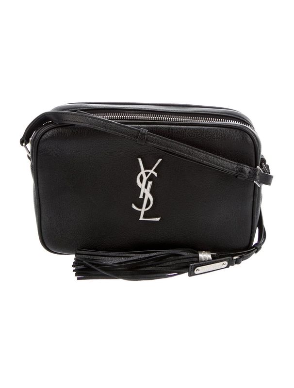 SAINT LAURENT MONOGRAM MATELASSÉ LOU CAMERA BAG SMOOTH LEATHER BLACK