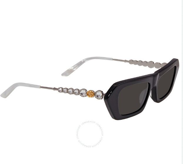 GUCCI CRYSTAL ARM BLACK RECTANGLE SUNGLASSES GG0642S