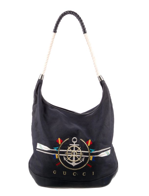 GUCCI NAUTICAL SAILORS NAVY BLUE SHOULDER BAG