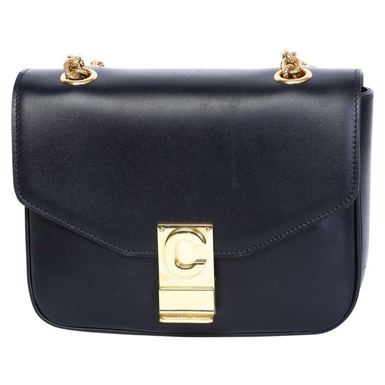 CELINE SHINY CALFSKIN SMALL C BAG