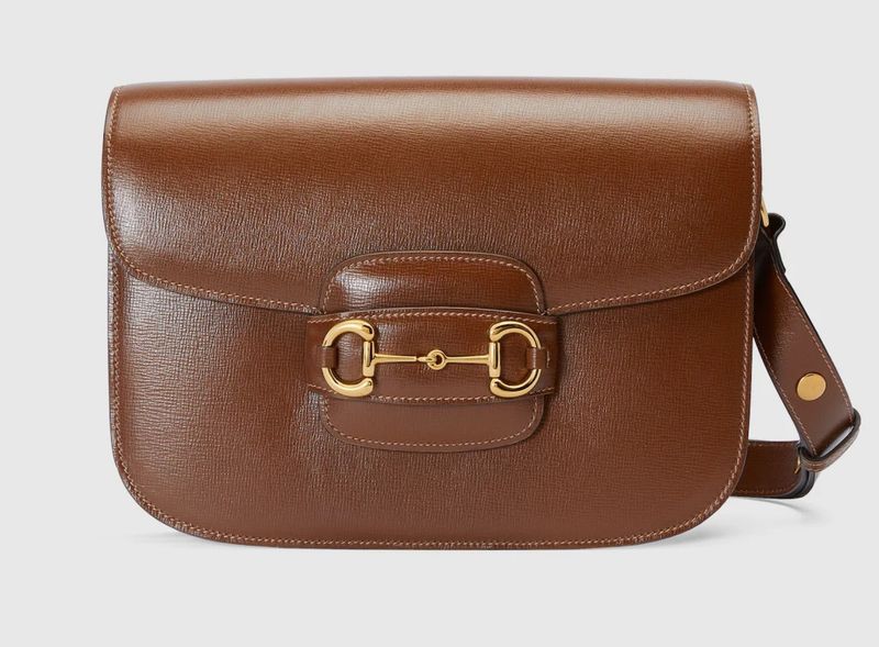 GUCCI HORSEBIT 1955 MEDIUM SHOULDER BAG IN BROWN LEATHER