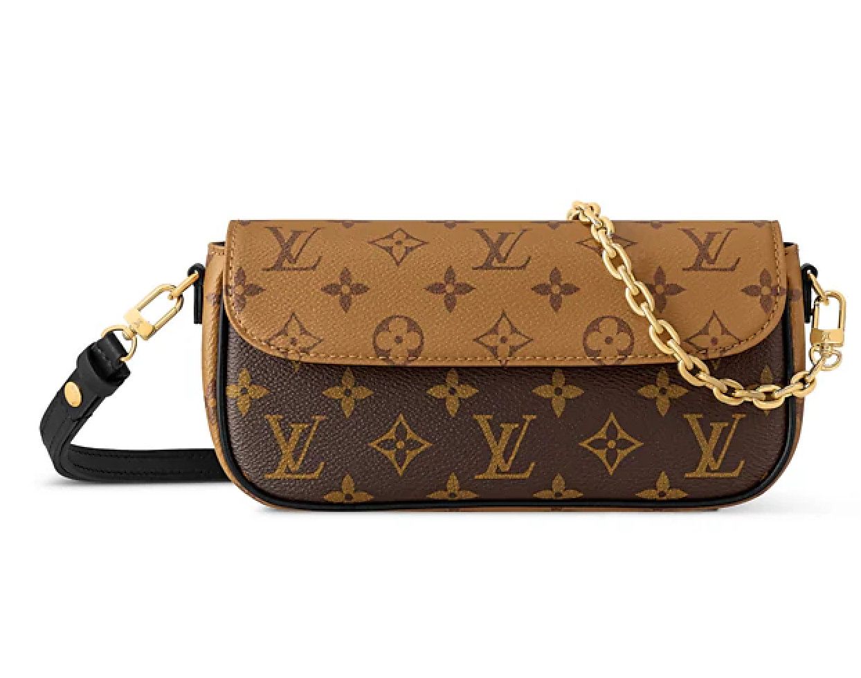 LOUIS VUITTON MONOGRAM REVERSE LEATHER IVY WALLET ON CHAIN BAG