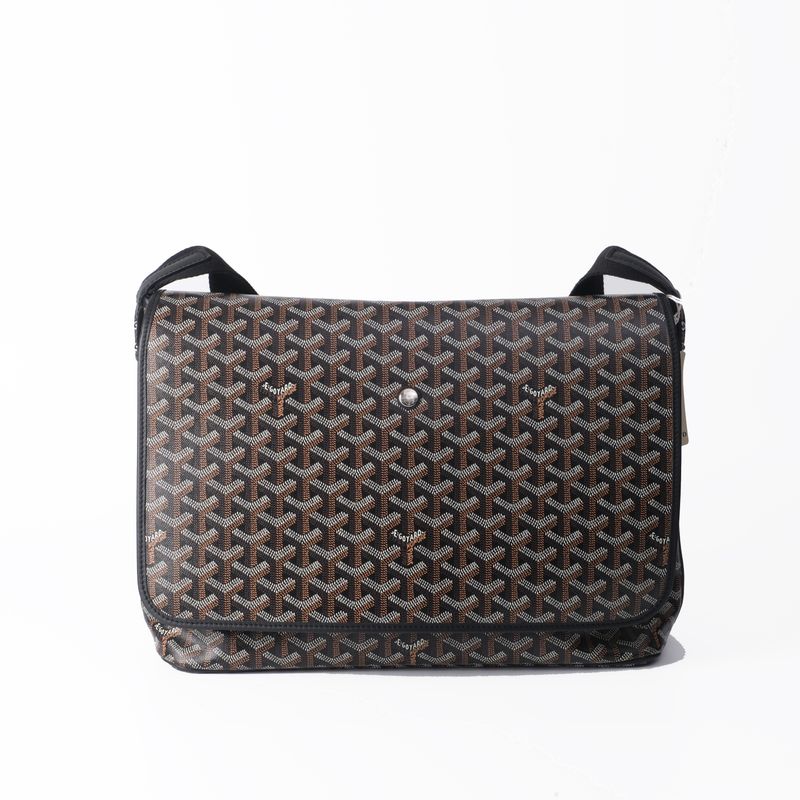 GOYARD BLACK GOYARDINE CAPETIEN MESSENGER BAG
