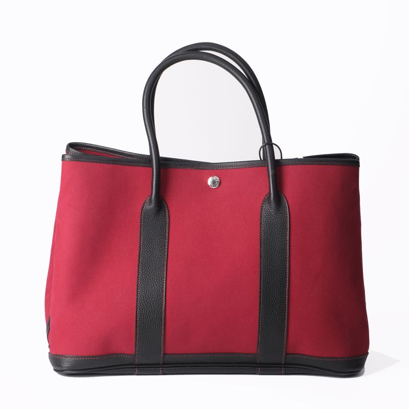 HERMES TOILE NEGONDA GARDEN PARTY 30 TPM ROUGE TOTE BAG