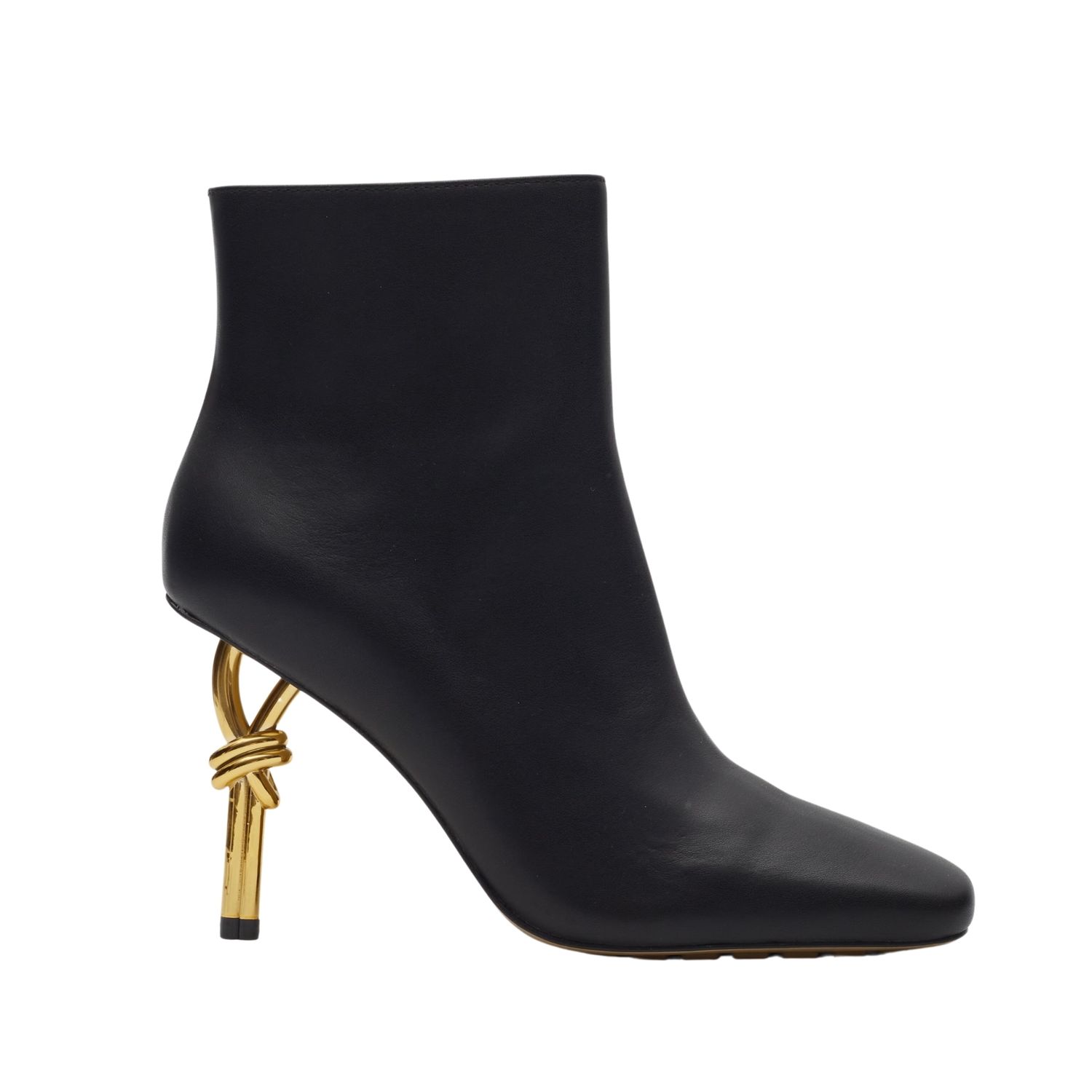 BOTTEGA VENETA GOLD ANKLE BOOTIE GOLD KNOT HEELS, Size: EU 38