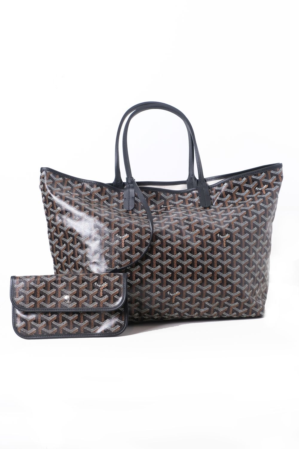 GOYARD BLACK GOYARDINE SAINT LOUIS PM TOTE