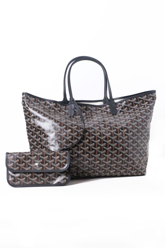 GOYARD BLACK GOYARDINE SAINT LOUIS PM TOTE