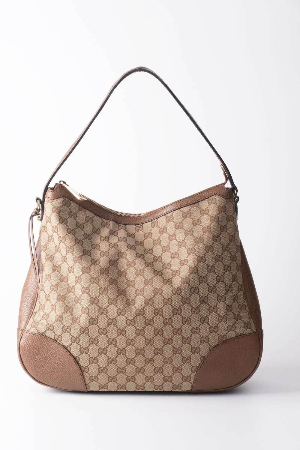 GUCCI GG MONOGRAM BRIE HOBO BAG BEIGE/BROWN