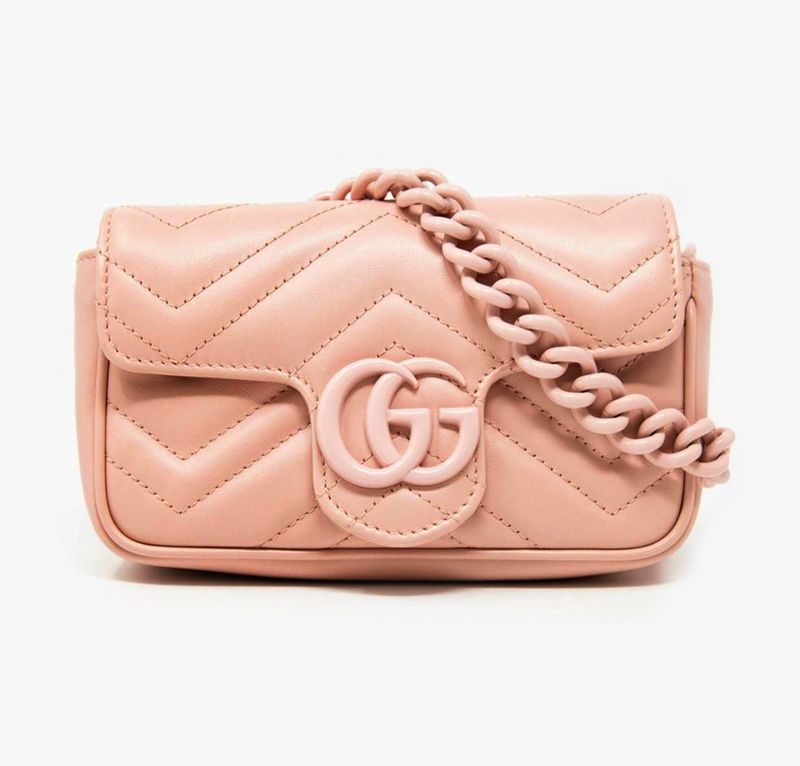 GUCCI MARMONT SUPER MINI MONOCHROME CROSSBODY  LIGHT PINK