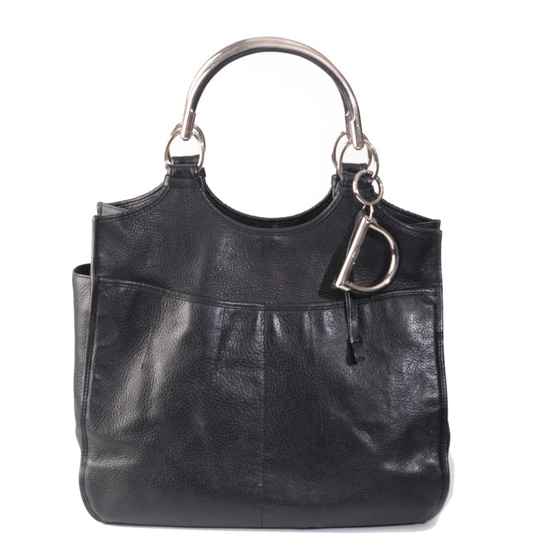 ​CHRISTIAN DIOR BY  JOHN GALLIANO  61 LEATHER HOBO BLACK TOTE