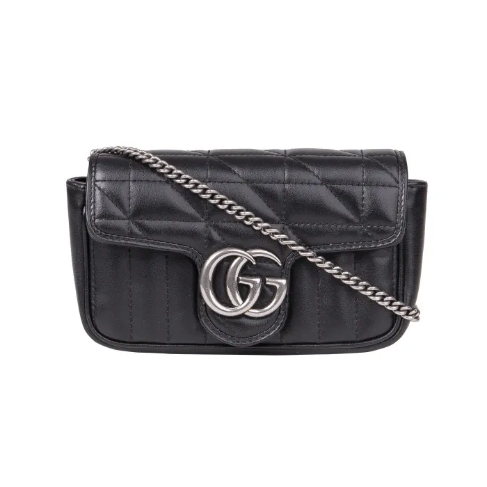 GUCCI GG MARMONT MATELASSÉ MINI SHOULDER BAG – BLACK