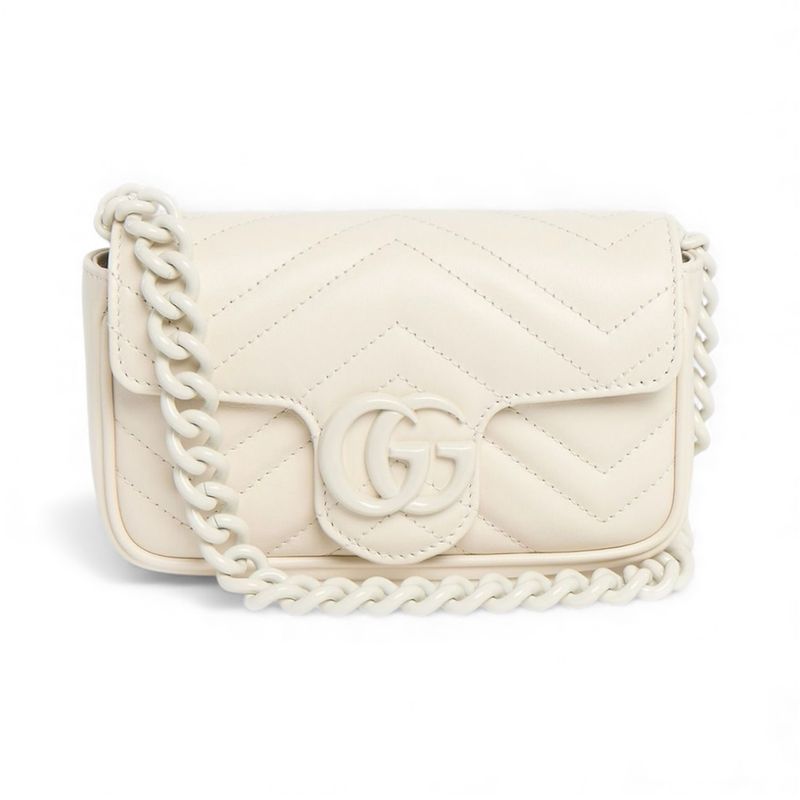 GUCCI MARMONT SUPER MINI MONOCHROME CROSSBODY CREAM