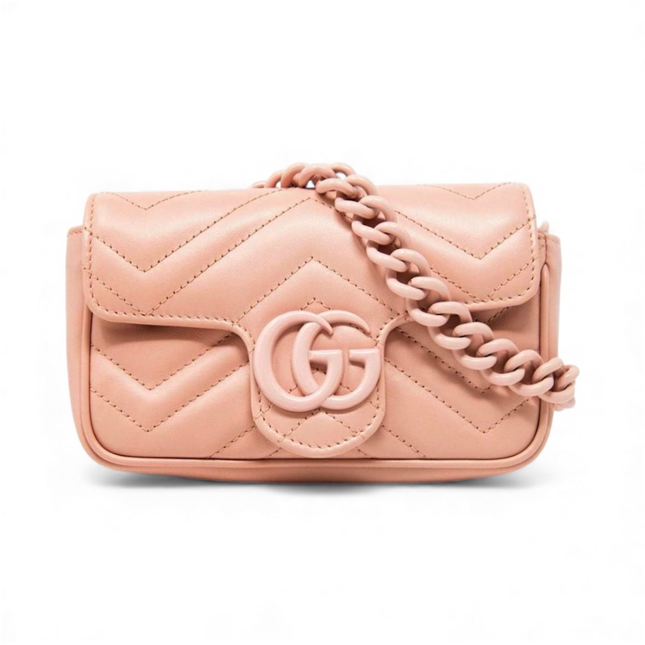 GUCCI MARMONT SUPER MINI MONOCHROME CROSSBODY  LIGHT PINK