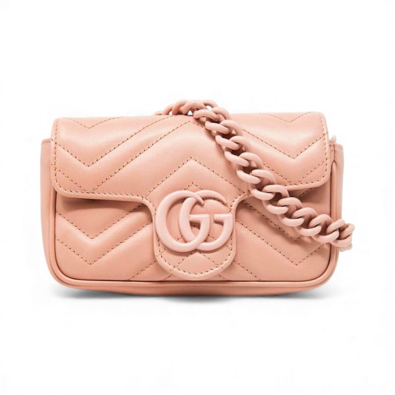 GUCCI MARMONT SUPER MINI MONOCHROME CROSSBODY  LIGHT PINK