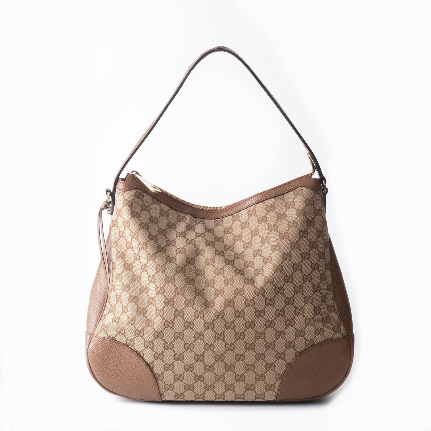 GUCCI GG MONOGRAM BRIE HOBO BAG BEIGE/BROWN