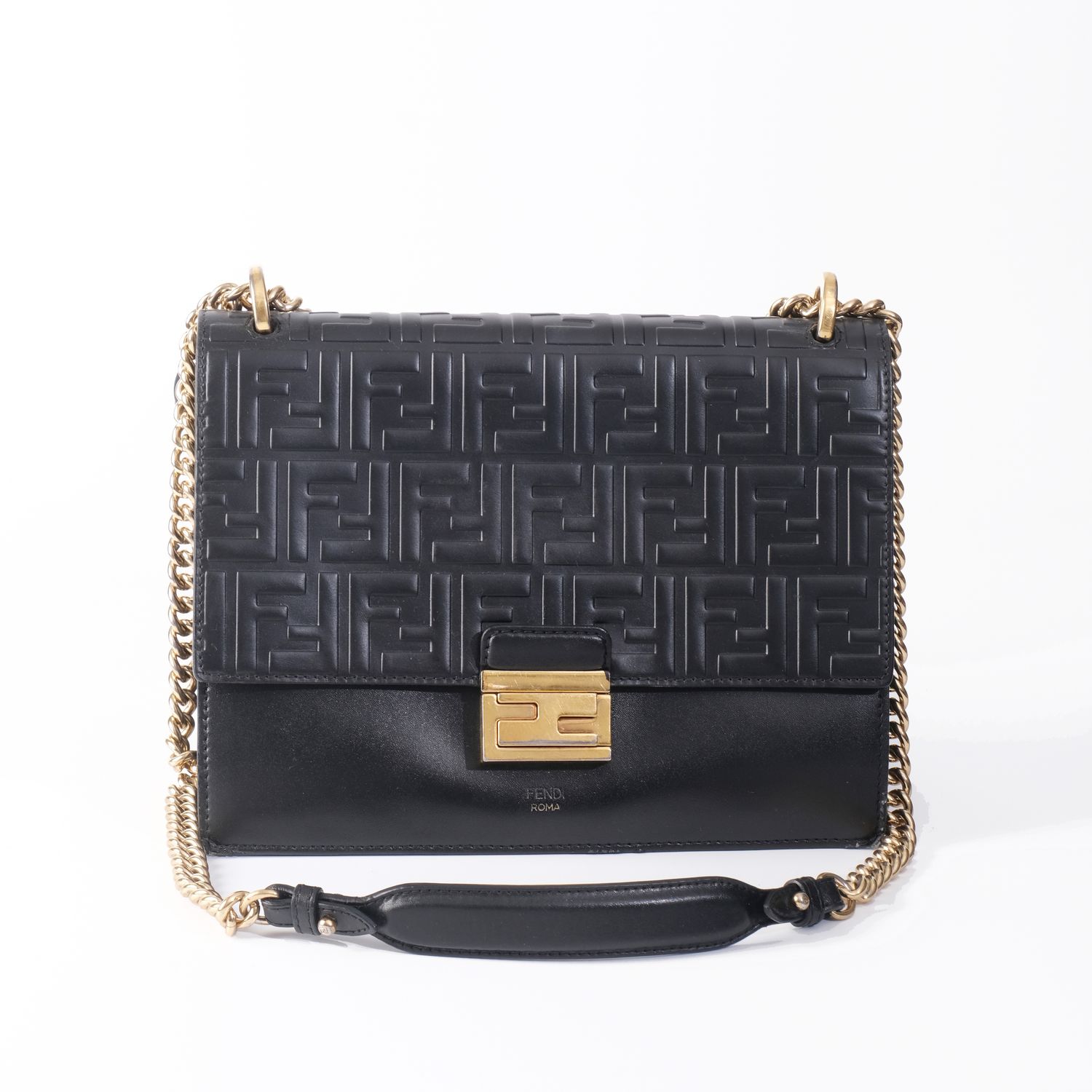FENDI VITELLO LIBERTY FF 1974 EMBOSSED SMALL KAN