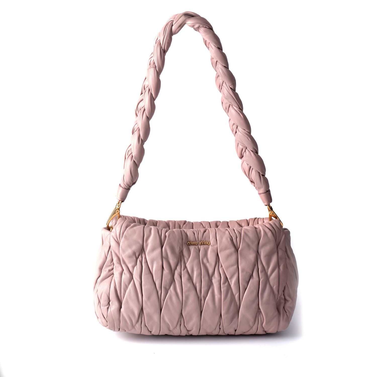 MIU MIU BOLSA MATELASSE  PINK 5BC022 SHOULDER BAG