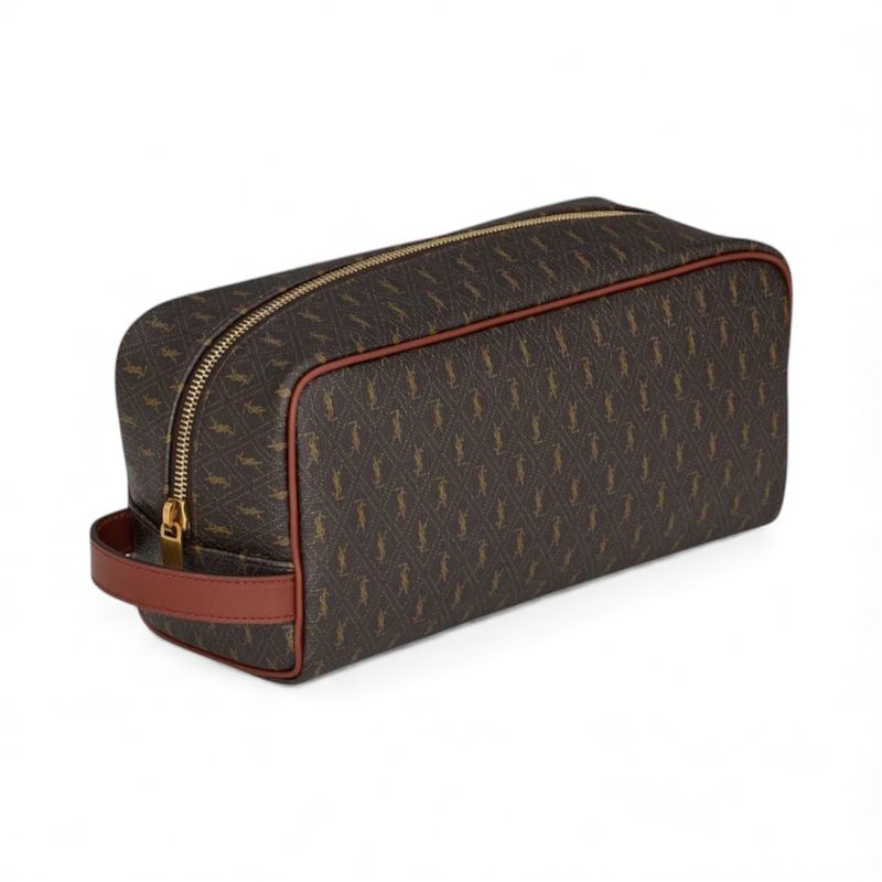 SAINT LAURENT RIVE DROITE LE MONOGRAMME VANITY CASE CHESTNUT