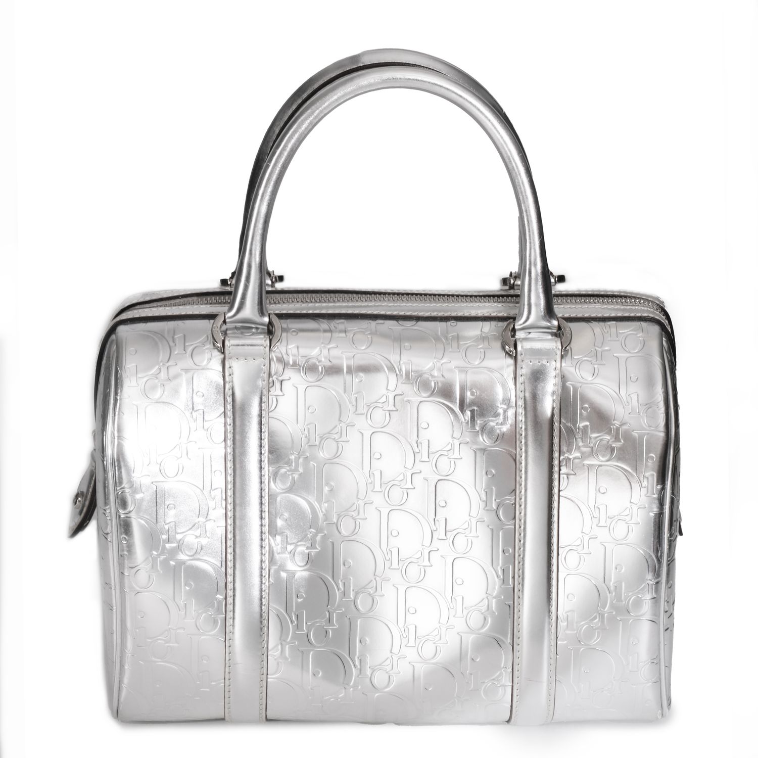CHRISTIAN DIOR BOSTON SILVER BAG BY JOHN GALLIANO