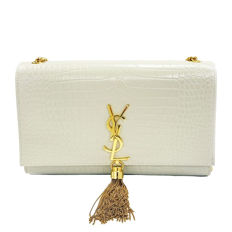 SAINT LAURENT KATE TASSEL MOYEN SAC À ÉPAULE FEMME EN CUIR EMBOSSÉ CROCODILE
