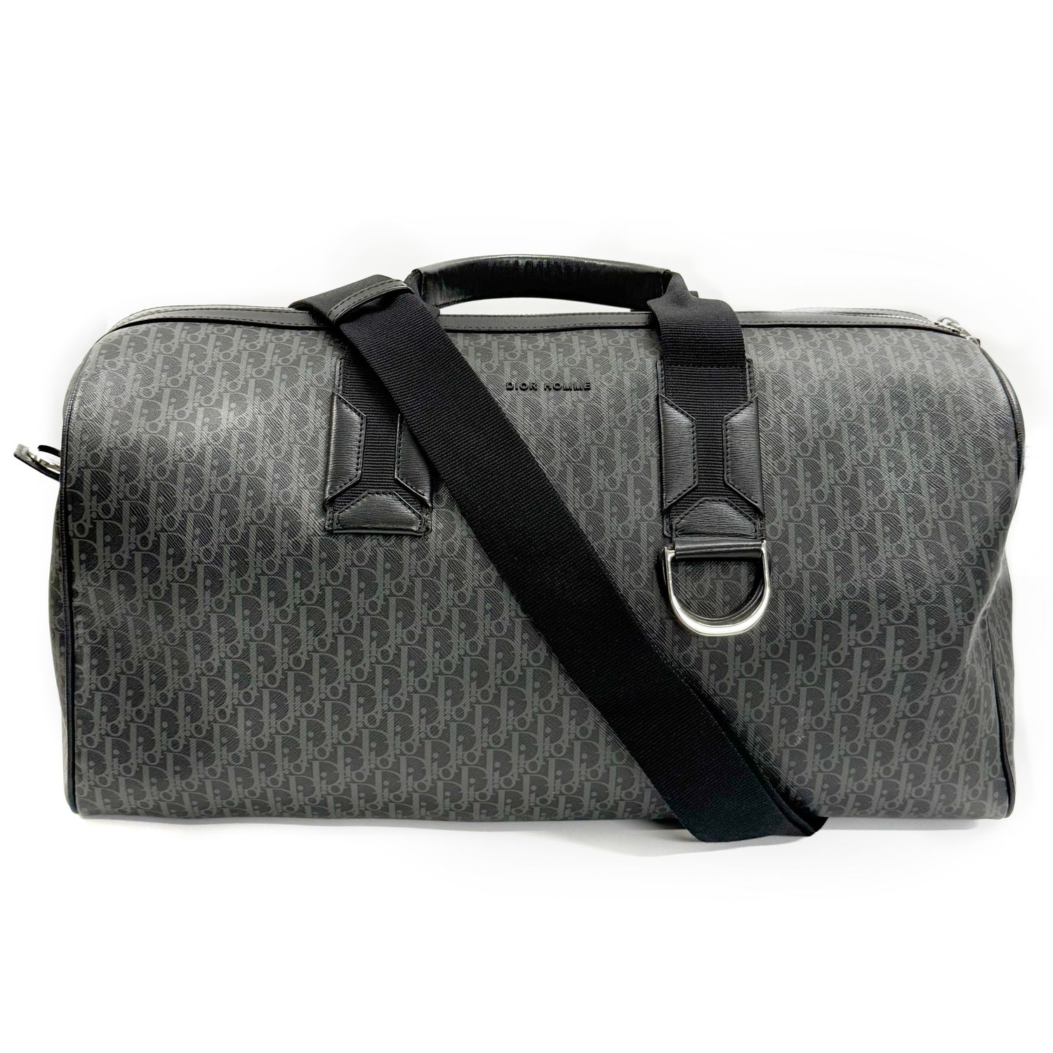 DIOR HOMME OBLIQUE WEEKENDER DUFFLE BAG BLACK