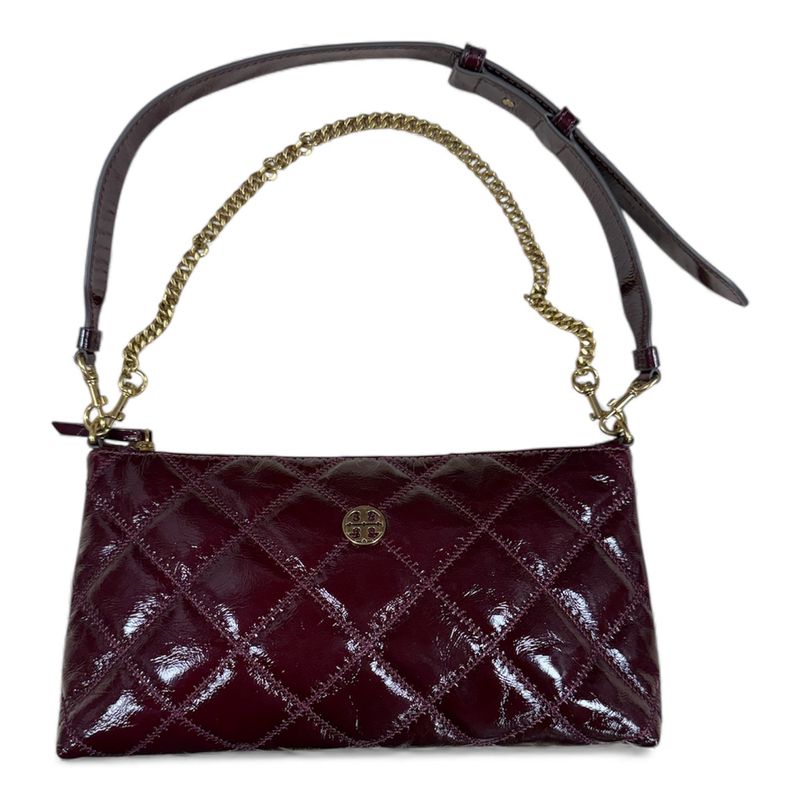 TORY BURCH WILLA ZIP SHOULDER BAG - BURGUNDY