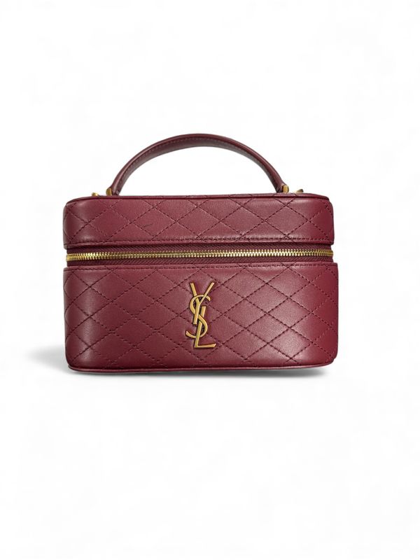 SAINT LAURENT GABY VANITY SHOULDER BAG BURGUNDY