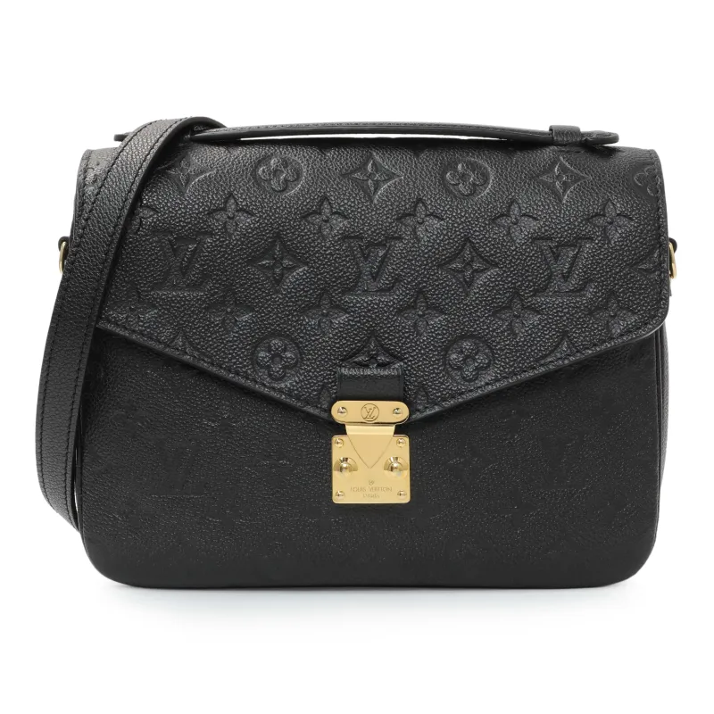 LOUIS VUITTON BLACK MONOGRAM EMPREINTE LEATHER POCHETTE METIS